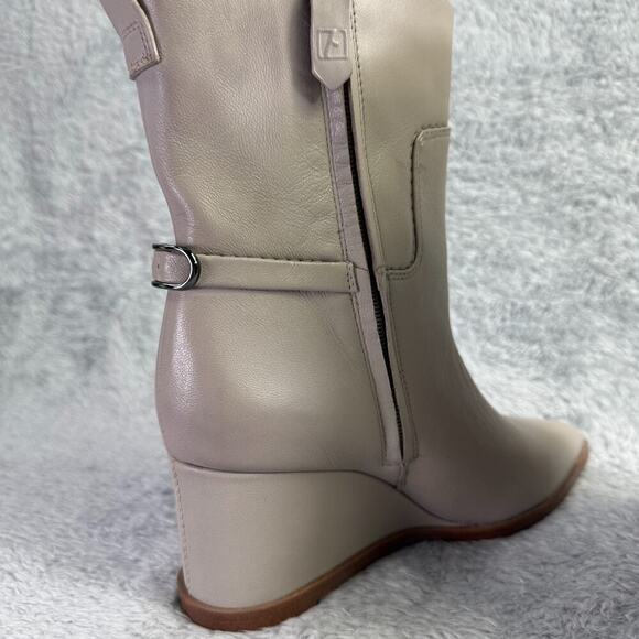 Franco Sarto Etta Pointed Toe Wedge Boot Tan Leather Ankle Booties Womens 6.5 - Picture 10 of 14